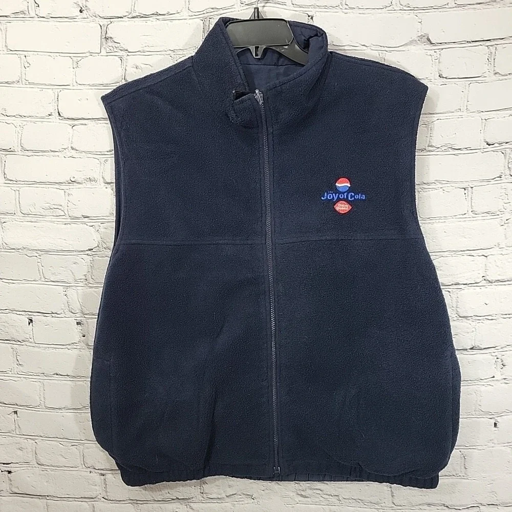 Fleece Reversible Vest Dairy Queen Pepsi‎ Joy of Cola Blue Mens L